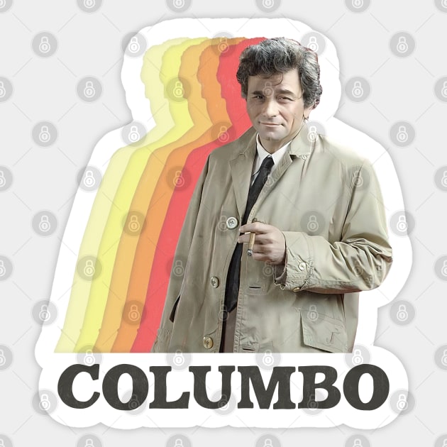 Columbo / Vintage Faded Style Retro TV Fan Design Sticker by DankFutura